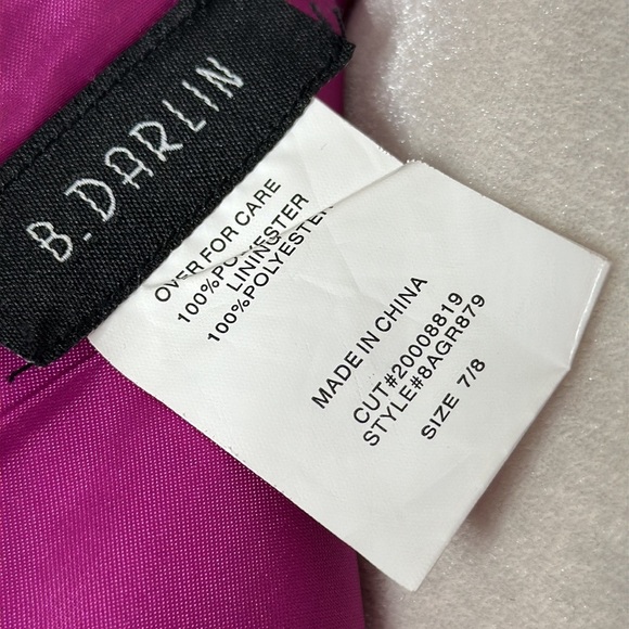 B. Darlin | Magenta Hi-Low Halter Formal Dress - Picture 15 of 15